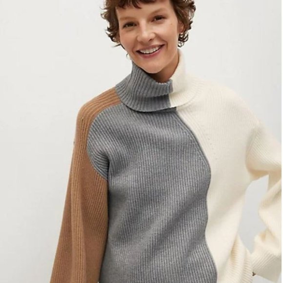 ⭐️ HOST PICK ⭐️ Mango Multicoloured Colourblocked Sweater - Picture 2 of 10